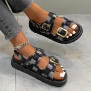 Emma Sandalen | Damen Plateausandalen mit Denimriemen für einen schicken Look