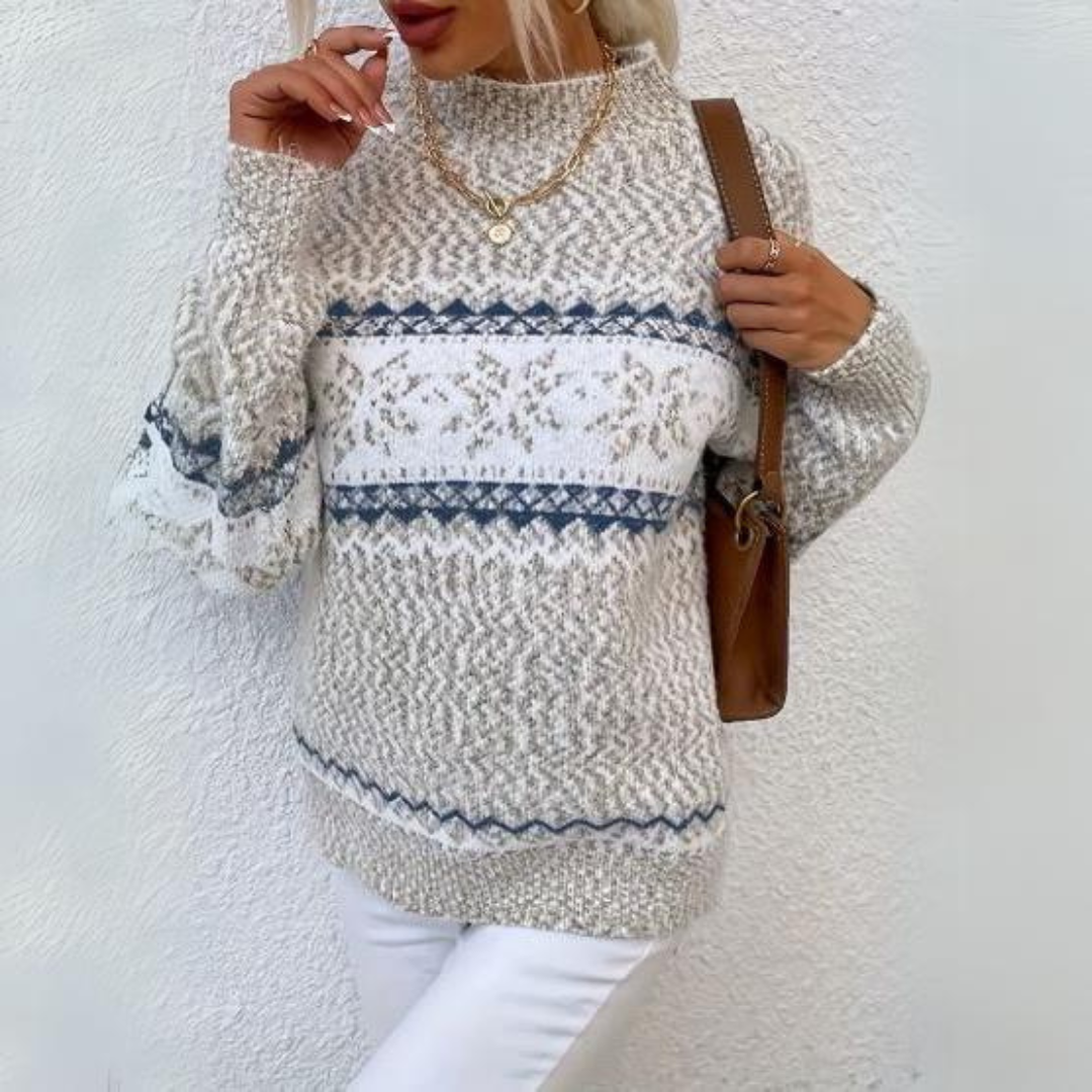 Richella Pullover | Strickpullover Damen mit modernem Muster für Winter