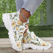 Bequeme florale Füße | Orthopädische Freizeitschuhe für Frauen mit Blumenmuster