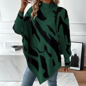 Desiree Print-Pullover | Khaki-Sweatshirt mit Kreativem Design