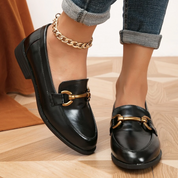 Emilia Loafer | Damen-Metallic-Kettenverzierungslatscher