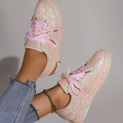 Glitzernde Sneaker | Damen-Sparkling-Sneaker mit rutschfester Sohle