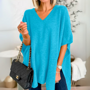 Adeline Poncho | Lockerer V-Ausschnitt Poncho