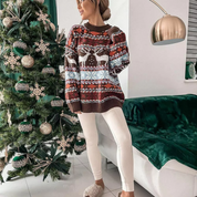 Lässiger Strickpullover für Damen | Warmer Pullover ideal für den Winter und Weihnachten