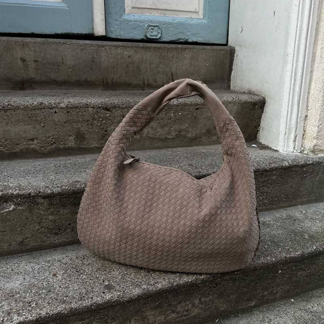 Mia Ledertasche | Geflochtene Damen Schultertasche für den Alltag