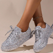 Glitzernde Sneaker | Damen-Sparkling-Sneaker mit rutschfester Sohle