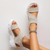 Knitted Sandalen | Elegante Damen-Dickschicht-Sandalen für schicken Komfort