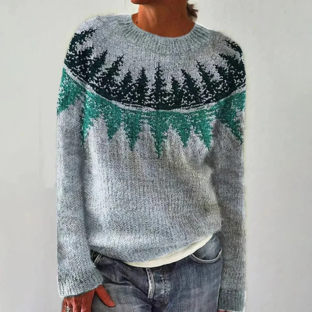 Lili Pullover | Modischer Damen Strickpullover mit Vintage-Muster