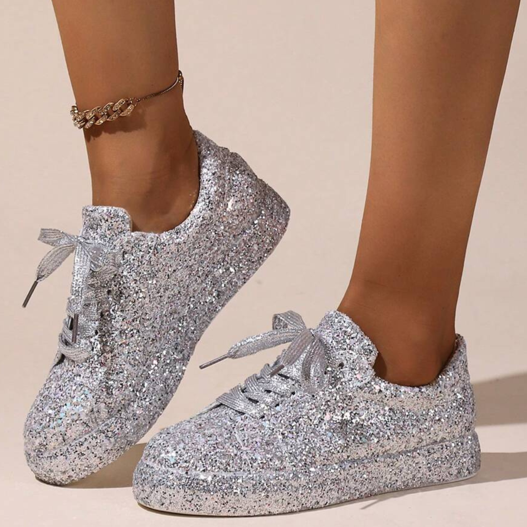 Glitzernde Sneaker | Damen-Sparkling-Sneaker mit rutschfester Sohle