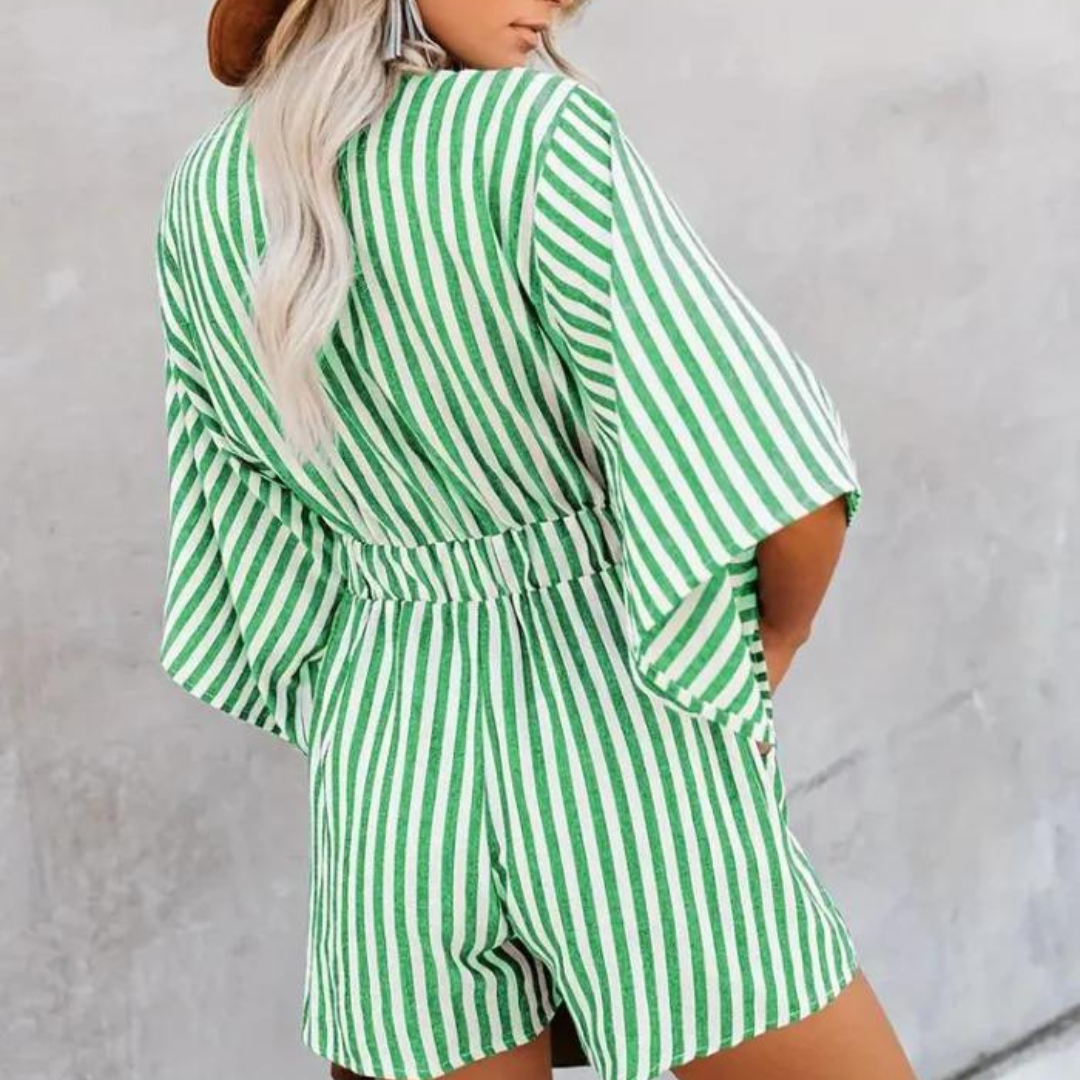 Heidi Playsuit | Stilvoller gestreifter Sommer-kleid mit Schleife für Damen