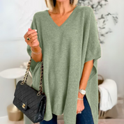 Adeline Poncho | Lockerer V-Ausschnitt Poncho