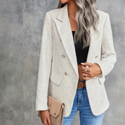 Anina Blazer | Modischer Zweireiher Tweed-Blazer für Damen