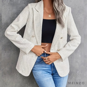 Anina Blazer | Modischer Zweireiher Tweed-Blazer für Damen