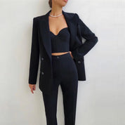 Isabella Set | Stilvoller Weißer Blazer mit Lange Ärmel und Hose