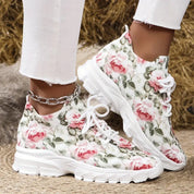 Bequeme florale Füße | Orthopädische Freizeitschuhe für Frauen mit Blumenmuster