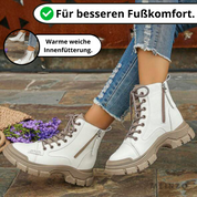 Nadine Stiefel | Schnür- und Reißverschluss-Stiefel aus kräftigem Leder