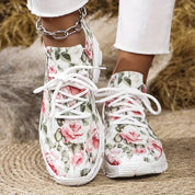 Bequeme florale Füße | Orthopädische Freizeitschuhe für Frauen mit Blumenmuster